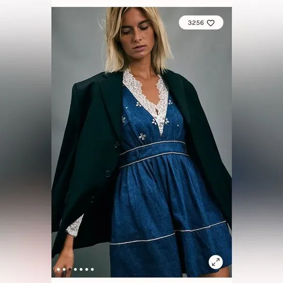 Free People Aultry Embellished Mini Dress
